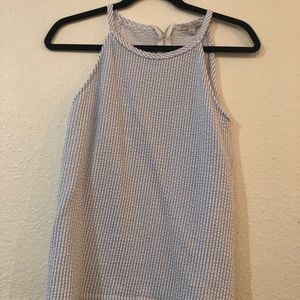 Light blue and white striped tank top